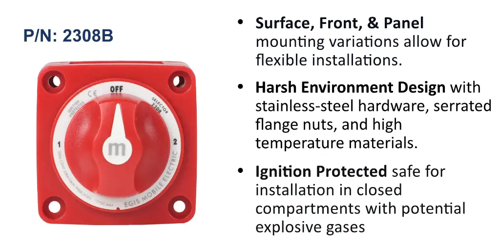 m-Series 300A - 3 Position Battery Selector Switch, Bulk Pack