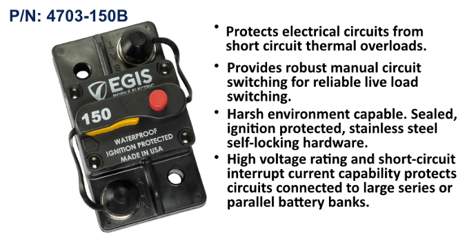 Circuit Breaker, 85 Series, Surface Mount, 150 Amp, Bulk Pack | Egis ...