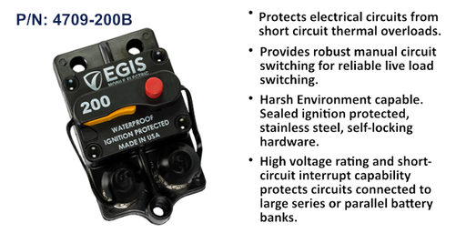 [4709-200B] Circuit Breaker, 85 Series, Surface Mount, 200 Amp, Bulk Pack