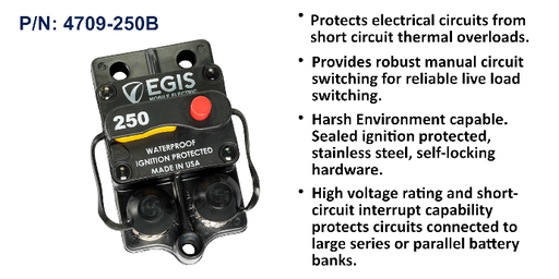 [4709-250B] Circuit Breaker, Surface Mount, 250 Amp, Bulk Pack