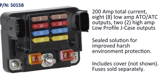 [5015B] Fuse Block ATO/JCase 8+2, M6 In, Bulk