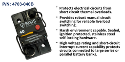 [4703-040B] Circuit Breaker, Surface Mount, 40 Amp, Bulk Pack
