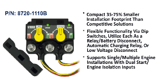 [8720-1110B] XD Dual - Flex Relay/ACR/LVD w/Knob - Tinned Wires, Bulk Pack