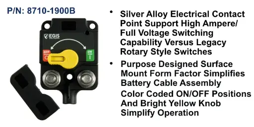 [8710-1900B] XD Single - 500 A Heavy Duty Battery Switch/Mechanical Contactor, Bulk Pack