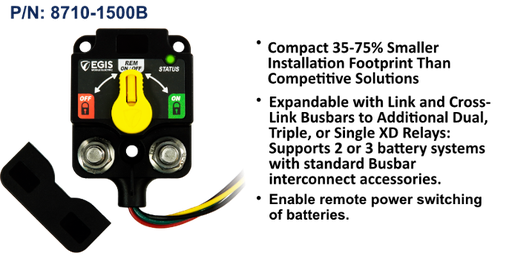 [8710-1500B] XD Single - Remote Battery Switch w/Knob - Tinned Wires, Bulk Pack