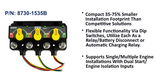 [8730-1535B] XD Triple - Flex 2 - (Relay)-(ACR)-(Relay) w/Knobs - Tinned Wires