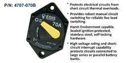 [4707-070B] *Circuit Breaker 87 Series, Pnl Mnt, 70 A, Bulk Pack