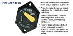 [4707-120B] **Circuit Breaker 87 Series, Pnl Mnt, 120 A, Bulk Pack