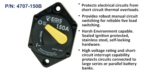 [4707-150B] Circuit Breaker 87 Series, Pnl Mnt, 150 A, Bulk Pack