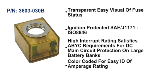 [3603-030B] MRBF Terminal Fuse - 30A, Bulk Pack