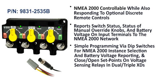 [9831-2535B] Triple XD - NMEA 2000 (Relay/ACR/Relay) w/Knobs - 12P DT